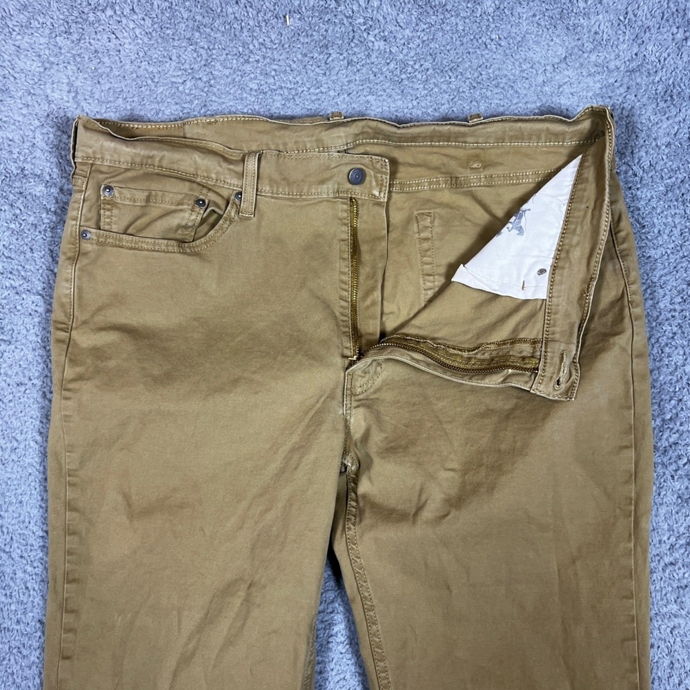 Levi's 514 Chino Pants Mens 42x32 Straight Fit Khaki Brown Stretch Twill